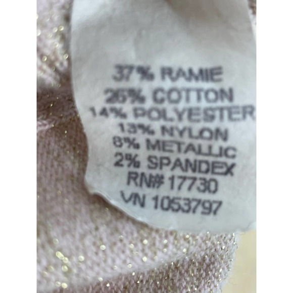 Vintage Y2K Xhilaration Pink and Gold Metallic Cap Sleeve Sweater Top M - Picture 9 of 12